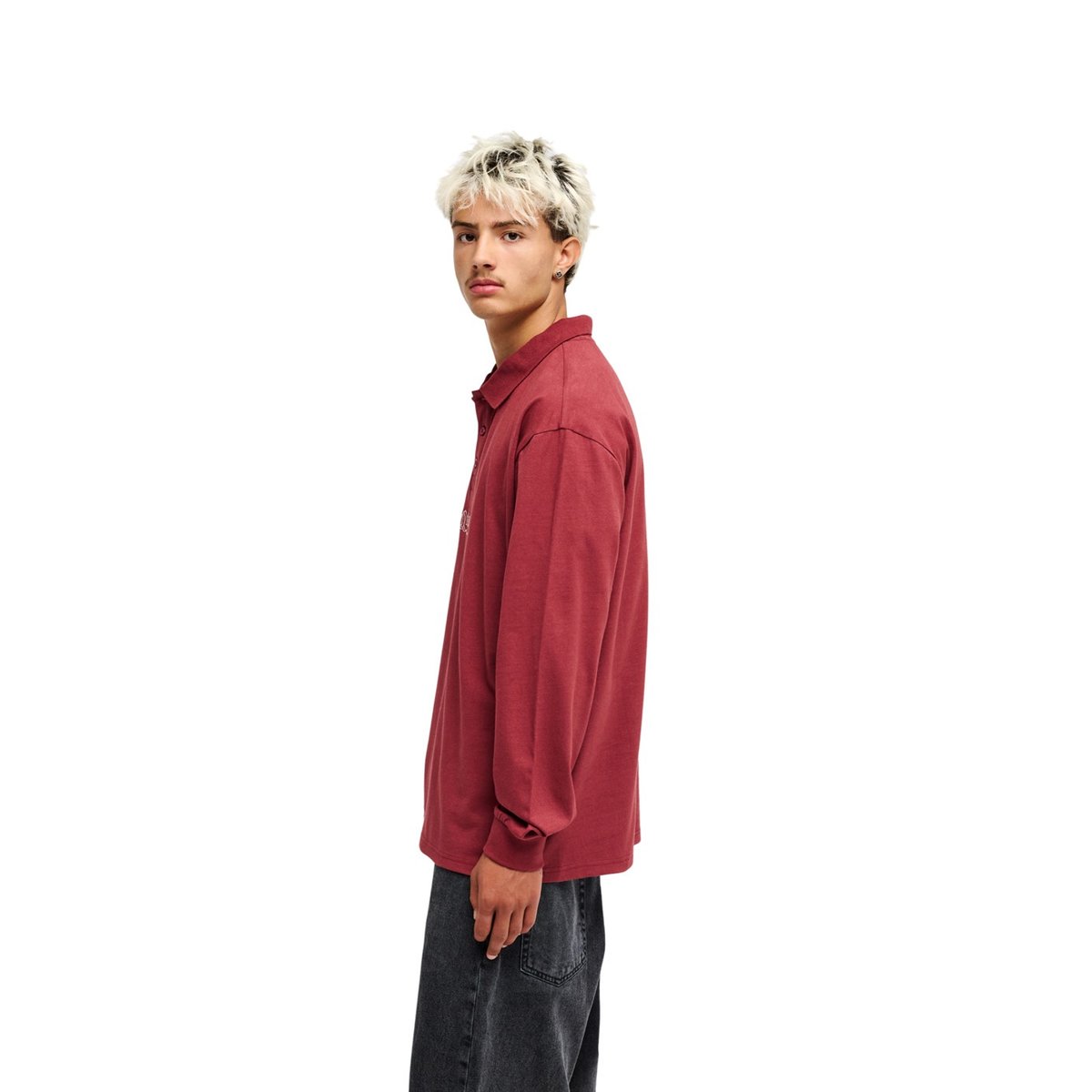 Polo manches longues BELEM HEAVY rouge oxblood red, QUIKSILVER
