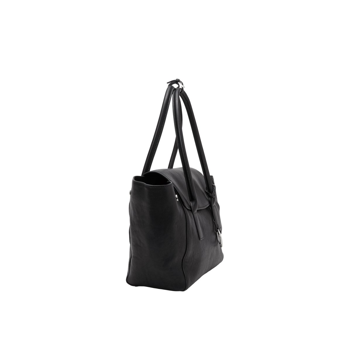 Sac cabas modèle Gaby, grand format en cuir de vachette de qualité supérieure noir, MARC O'POLO