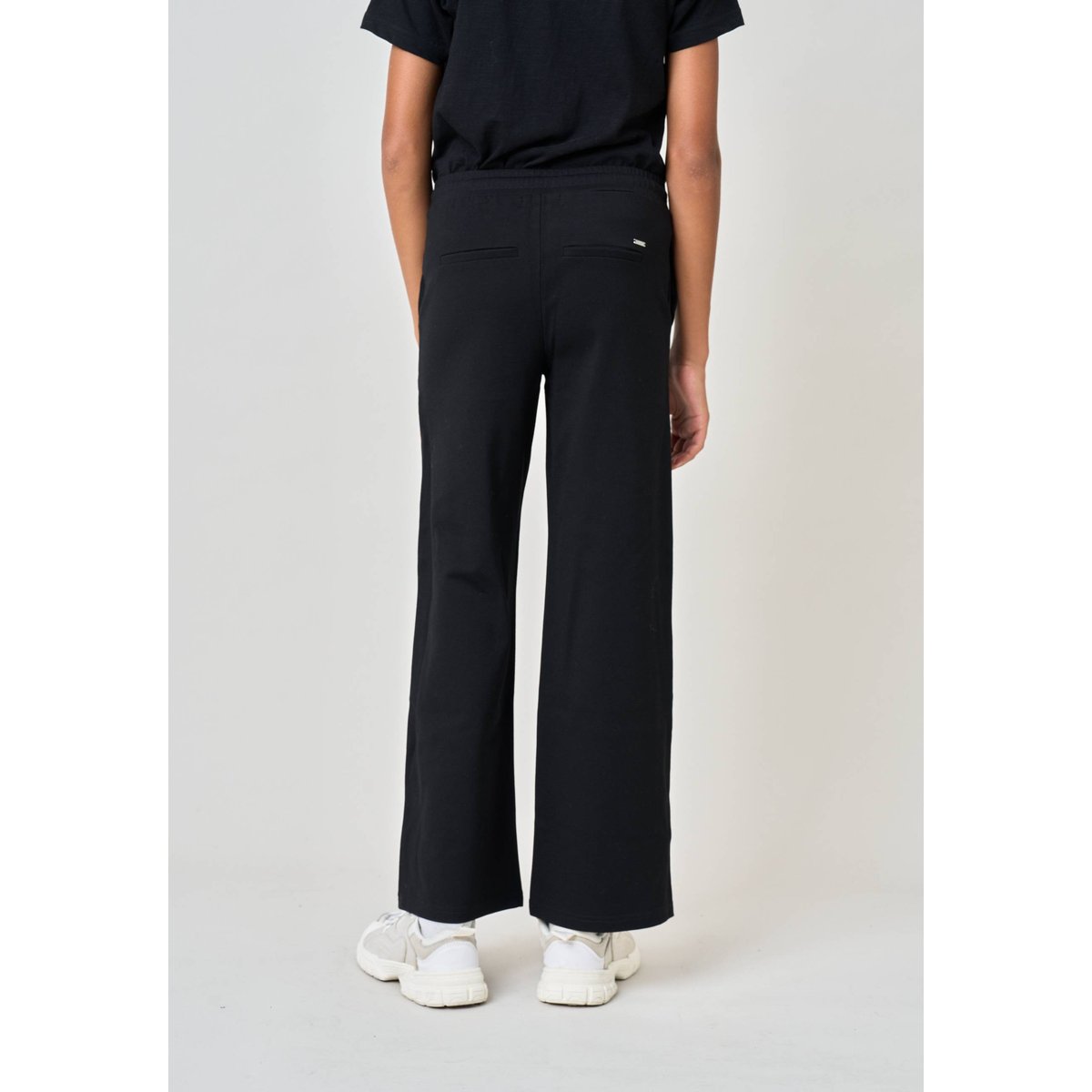 Pantalon large fille en maille interlock NOA black, DEELUXE