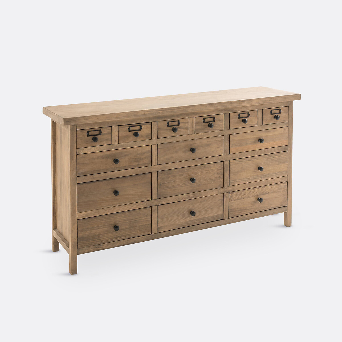 Buffet meuble de métier 15 tiroirs, Lunja ciré naturel, LA REDOUTE INTERIEURS