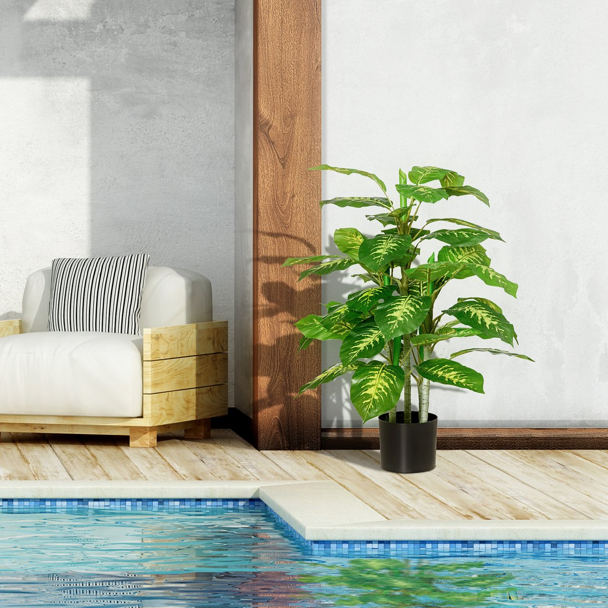 Plantes artificielles PE Vert vert, HOMCOM