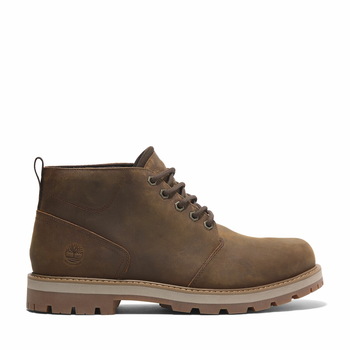 Botines de cuero con cordones BRITTON ROAD MID LACE CHUKKA marrón, TIMBERLAND