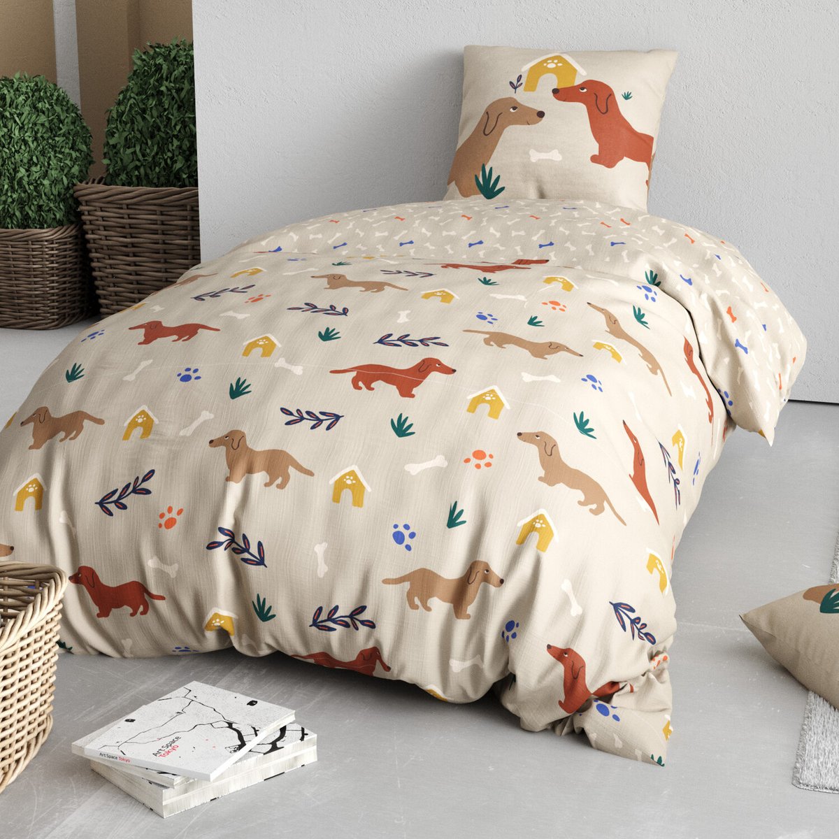 Parure de lit enfant coton, MEDOR marron, C DESIGN HOME TEXTILE