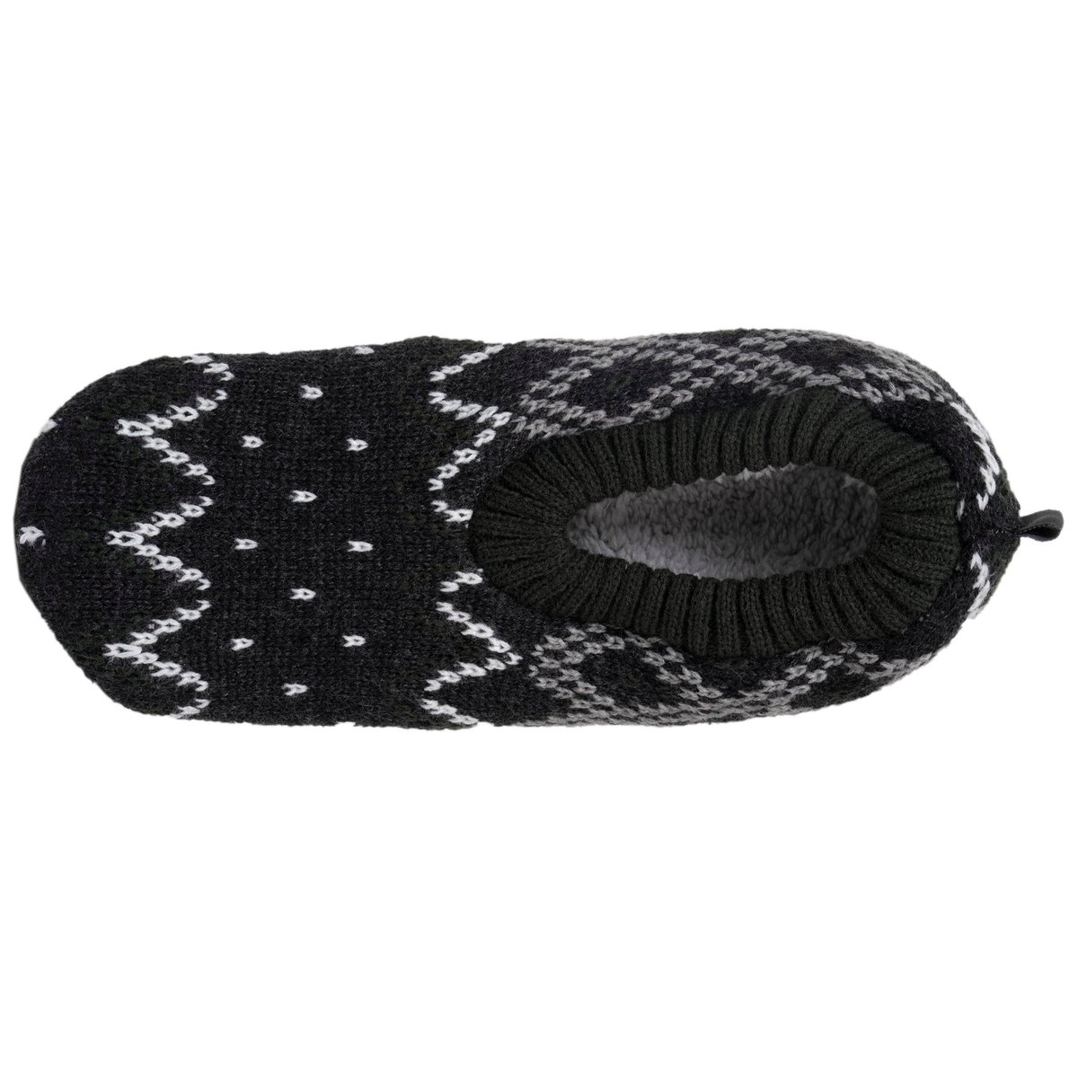 Chaussettes d'intérieur maille fourrées - semelle à picots antidérapants gris, ISOTONER