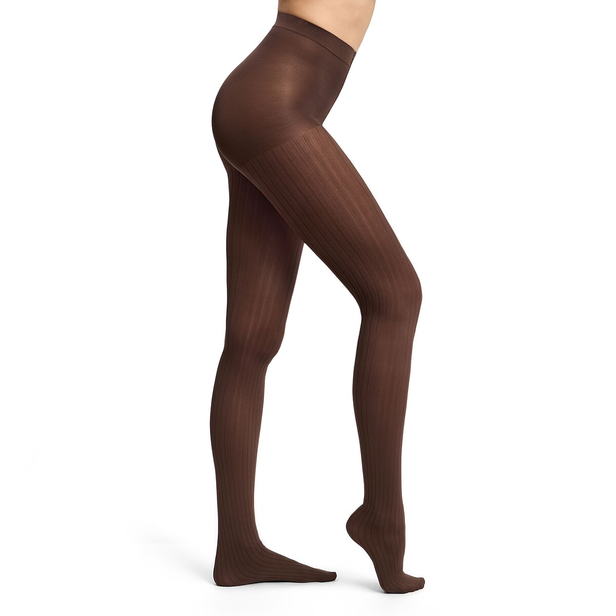 Panty's met platte ribbel DIM X Ines de la Fressange chocolade, DIM