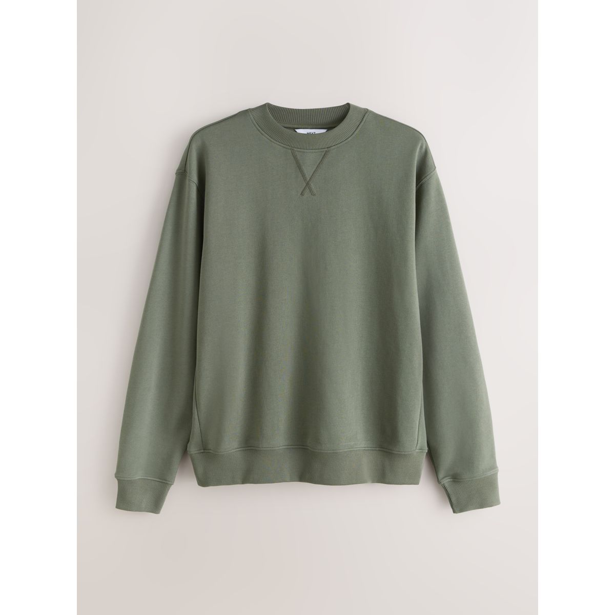 Sweat ras du cou en jersey de coton, lot 2 bleu marine/vert olive, NEXT