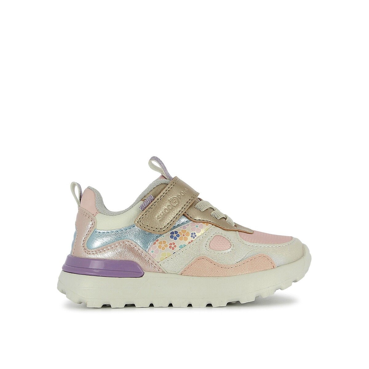 Kids Joggy Touch 'n' Close Trainers with Elasticated Laces pink/beige, SHOO POM