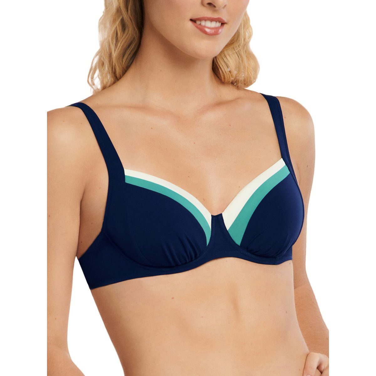 Haut maillot de bain armaturé Saint F à H bleu, LISCA