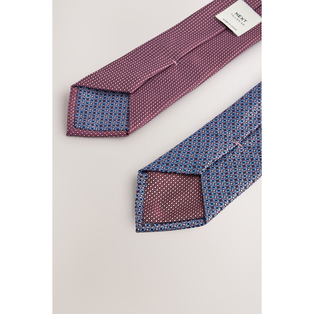 Pince et cravate texturée, lot de 2 rose clair/bleu clair, NEXT