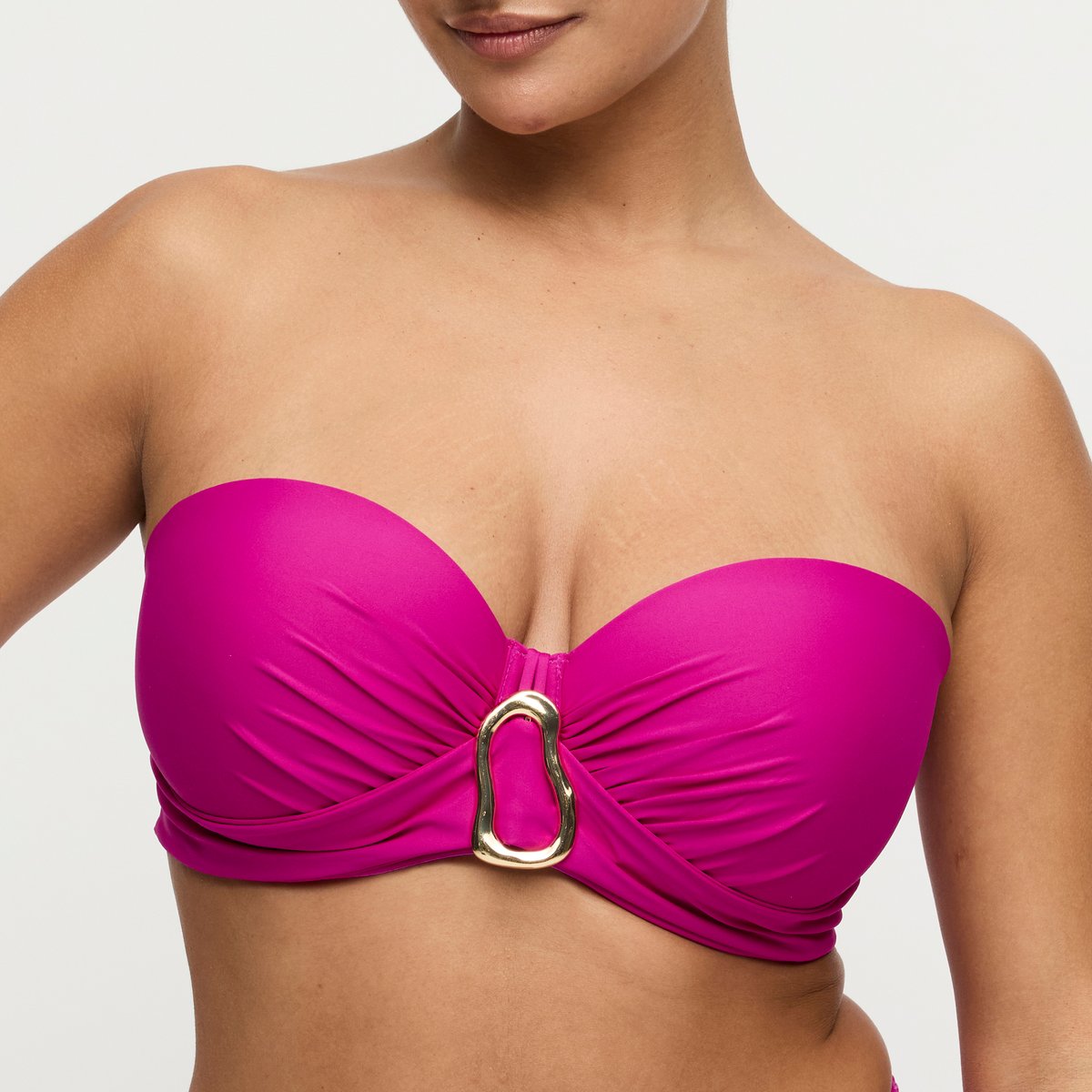 Haut de bikini bandeau rembourré UVITA violet - deep magenta, PRIMADONNA