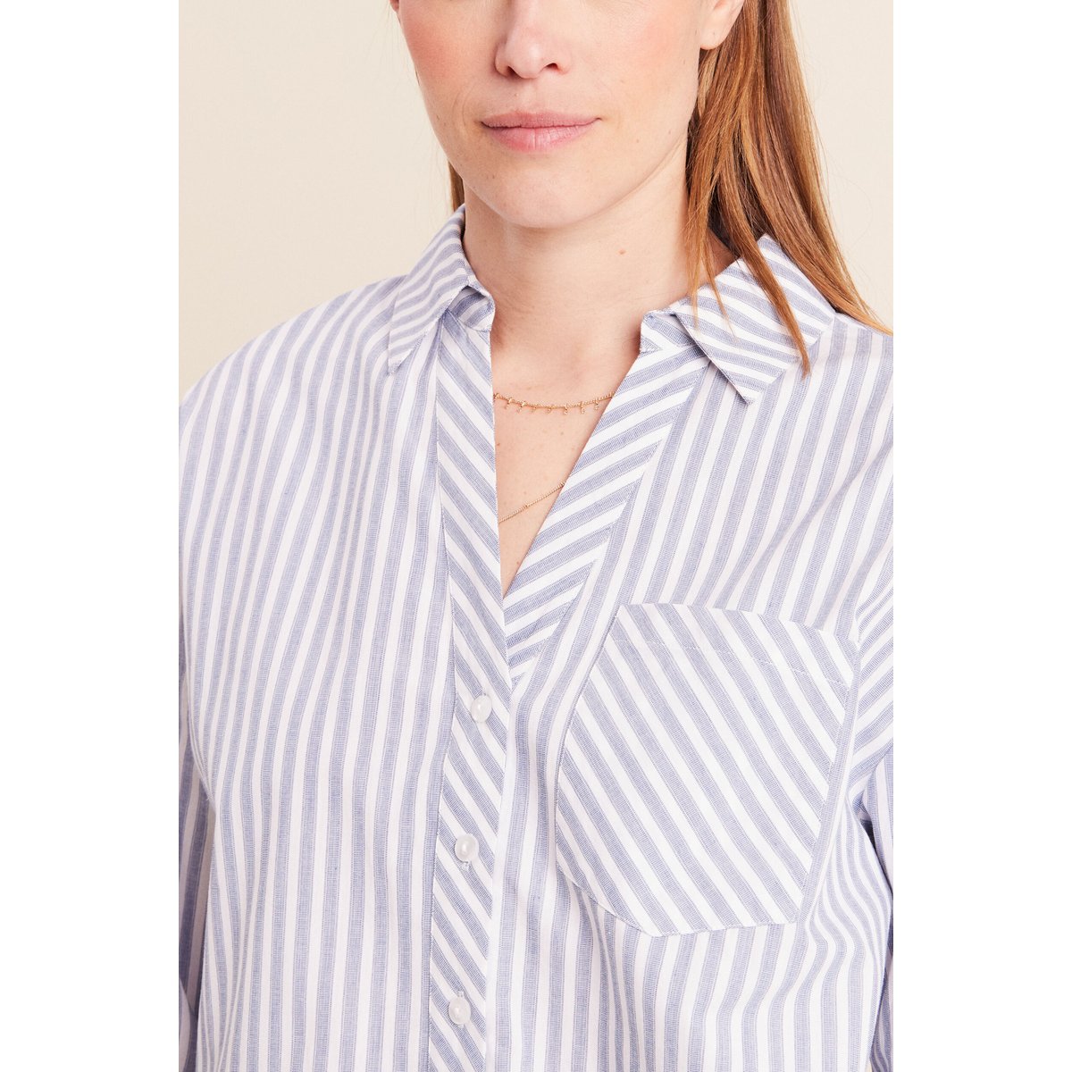 Chemise manches 3/4 bleu, BREAL