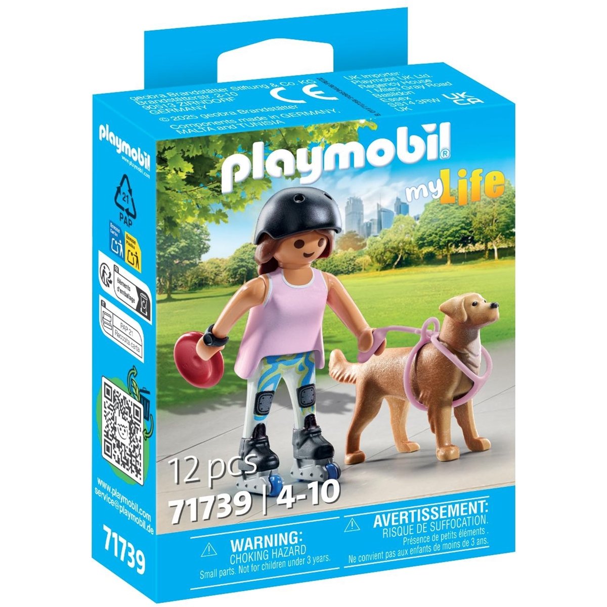 Jeune fille rolleuse avec Retriever et accessoires multicolore, PLAYMOBIL