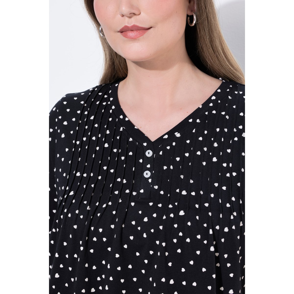 T-shirt avec passepoils noir, ULLA POPKEN
