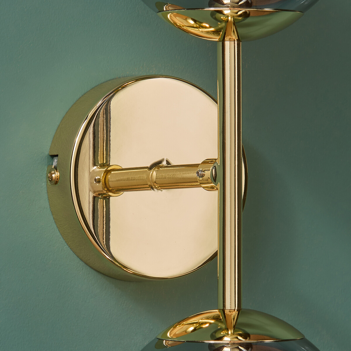 MADE.COM Globe 2-Light Wall Light in Brass smoke grey, MADE