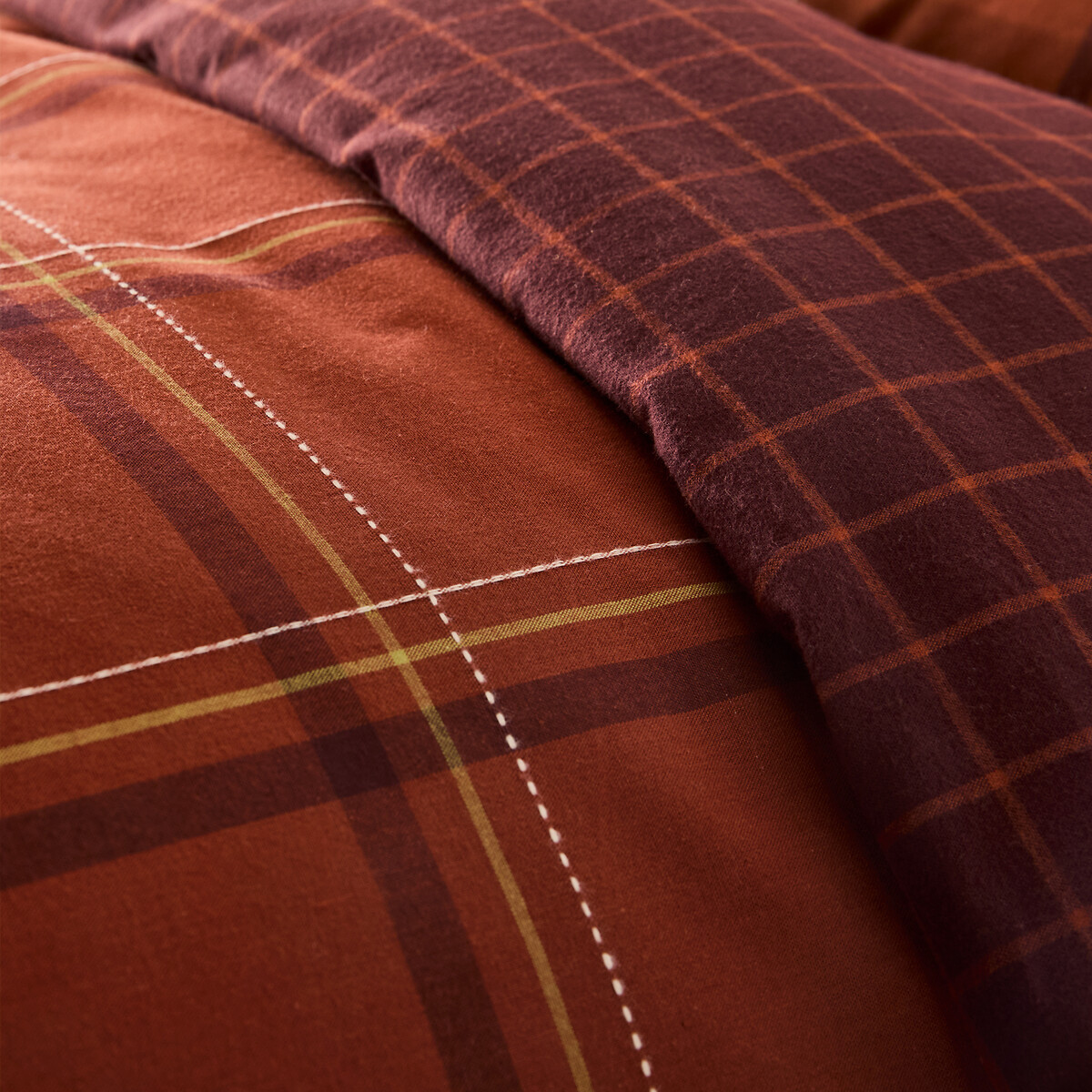 Varna Brushed Cotton Duvet Cover checked, LA REDOUTE INTERIEURS