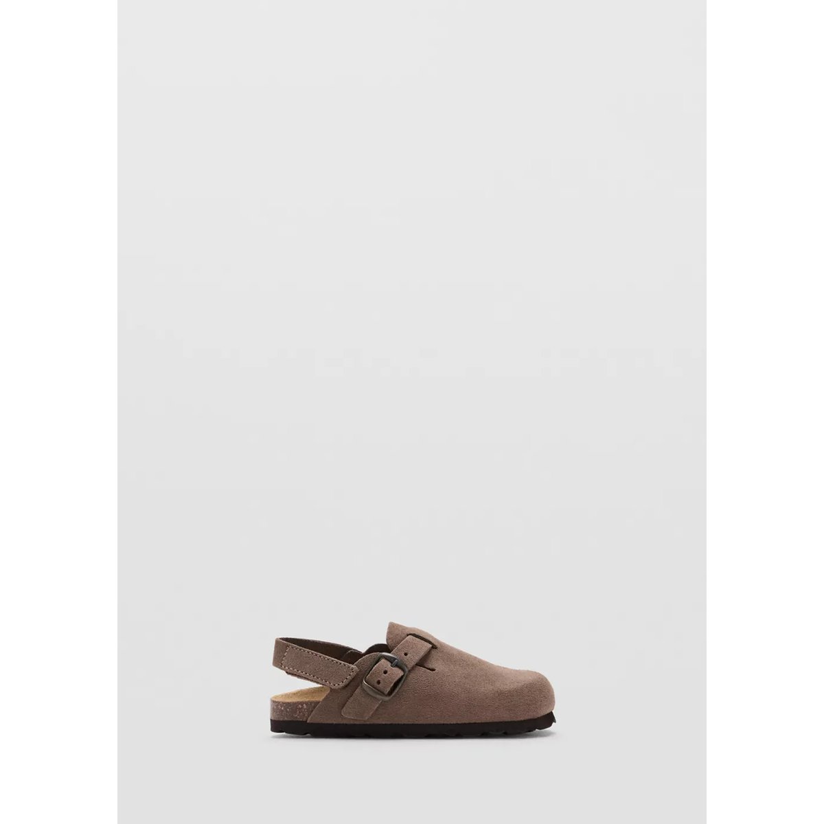 Sabot en cuir à lanière ajustable chocolat, MANGO KIDS