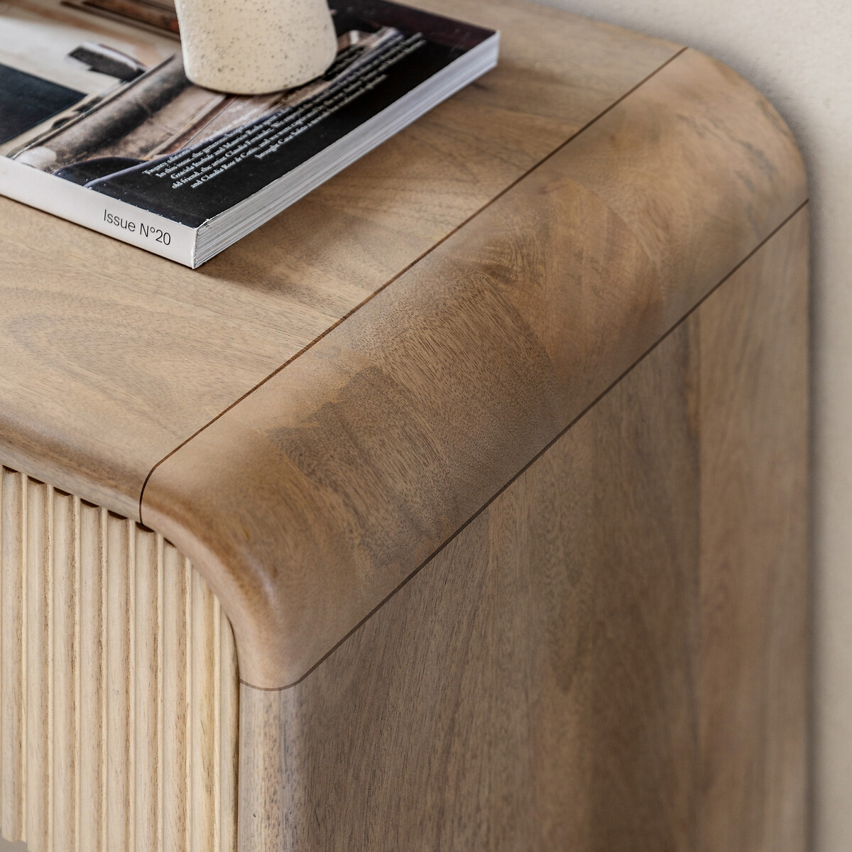 Corven Fluted Mango Wood 2 Drawer Console Table wood, SO'HOME