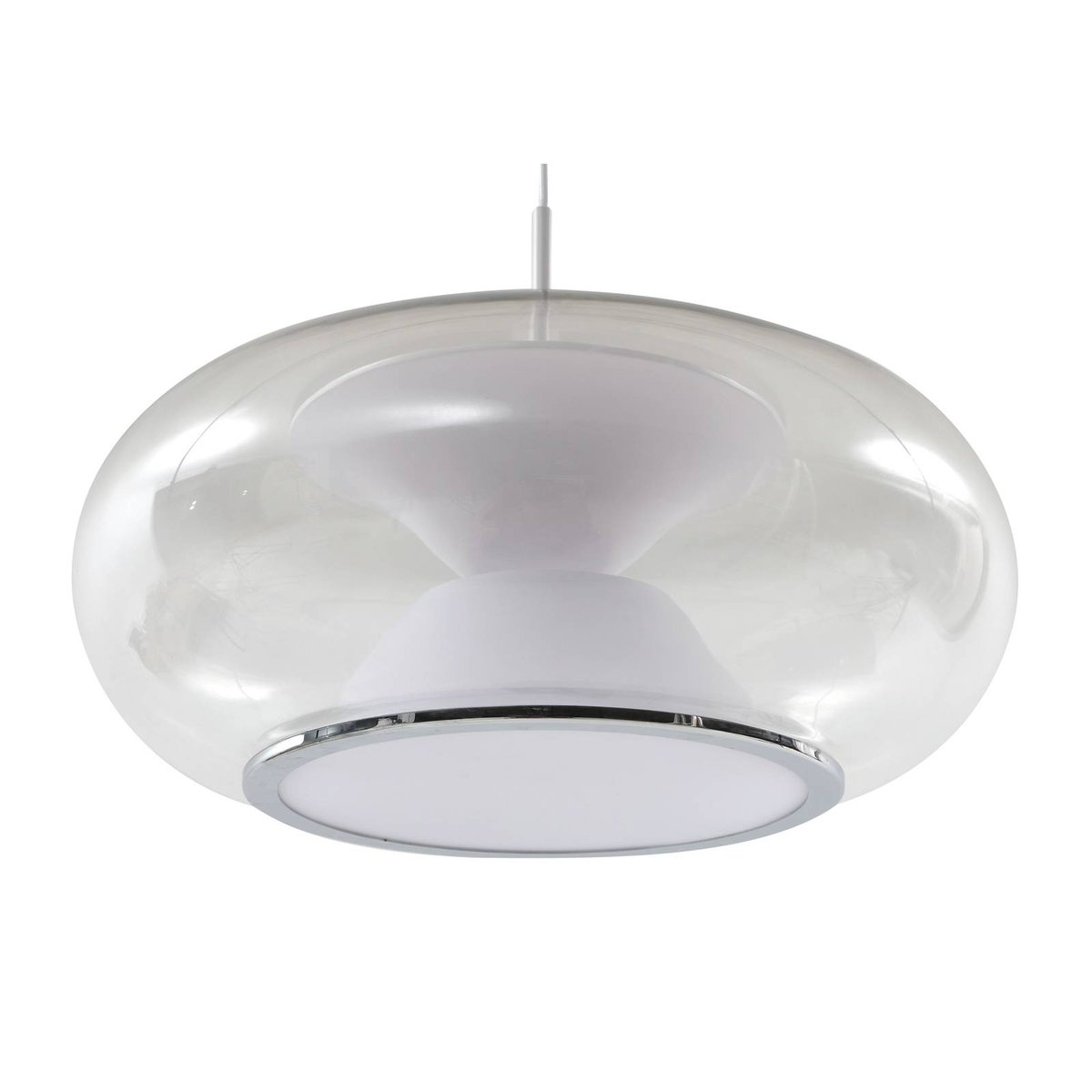 Suspension en verre moderneLED, Orasa blanc, clair, LUCANDE