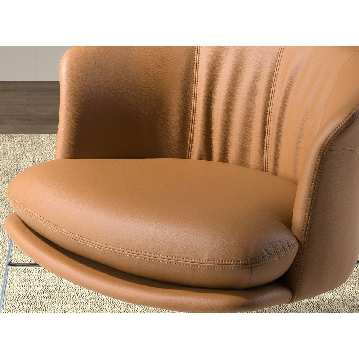 Fauteuil en similicuir marron | acier, ANGEL CERDA