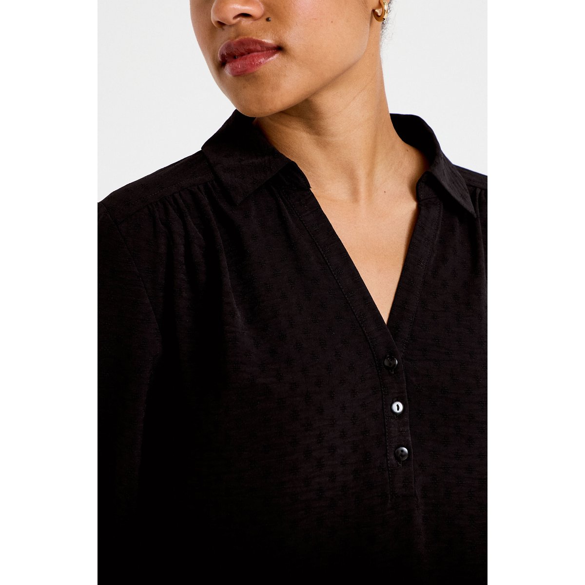 Blouse droite manches longues noir, CACHE CACHE