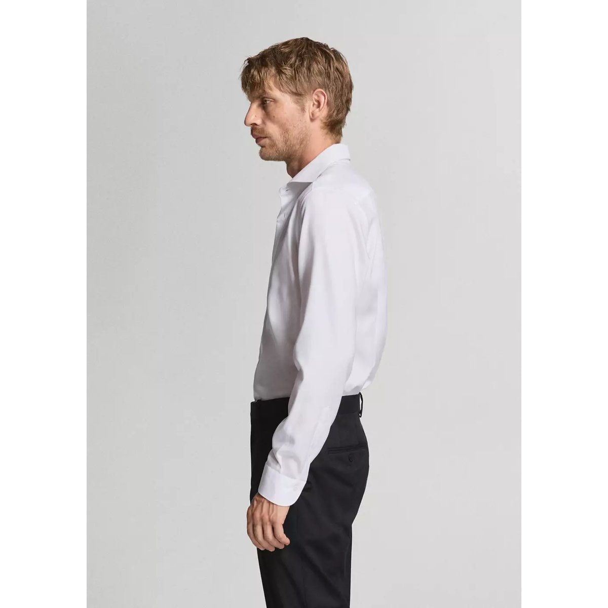 Chemise costume slim fit coton blanc, MANGO MAN