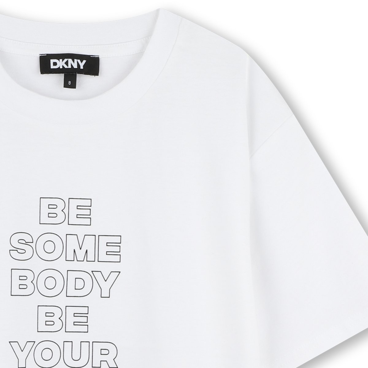 T-shirt en coton à manches courtes blanc, DKNY