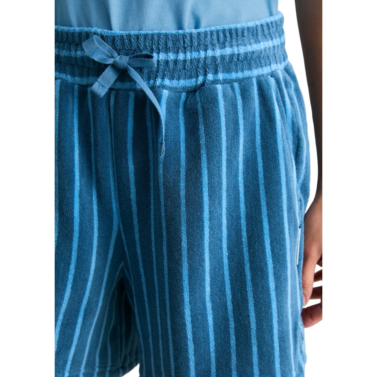 Short en éponge regular en coton organique bleu, MARC O’POLO DENIM