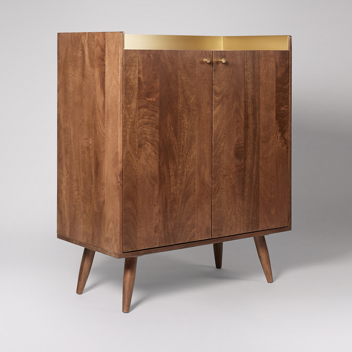 Fresco Mango Wood 2 Door Cabinet dark brown, SWOON