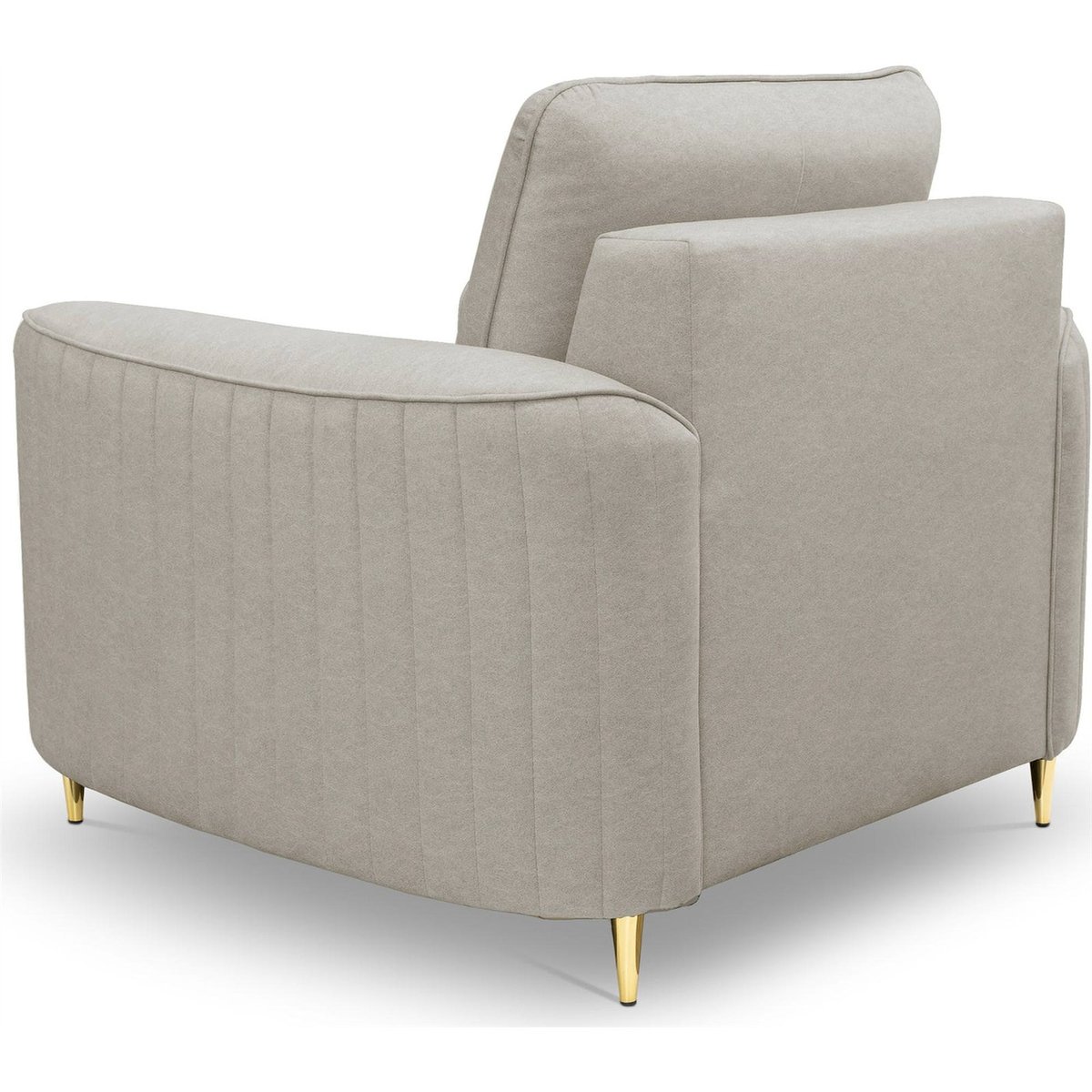 Fauteuil cabriolet en velours PANTANO beige clair, RECOLLECTION
