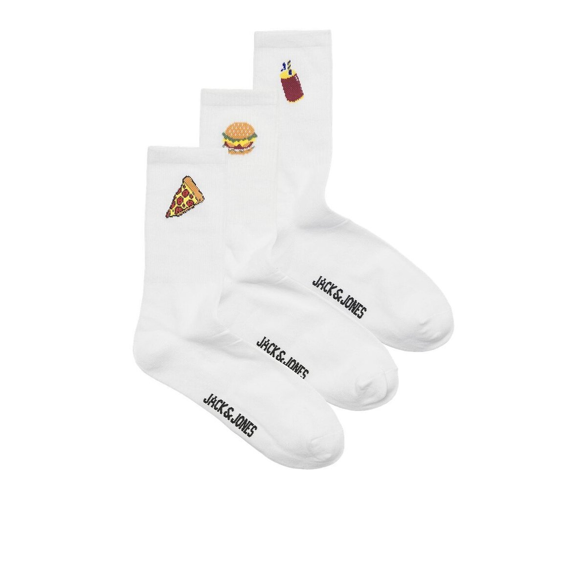 Lote de 3 pares de calcetines altos blanco, JACK & JONES