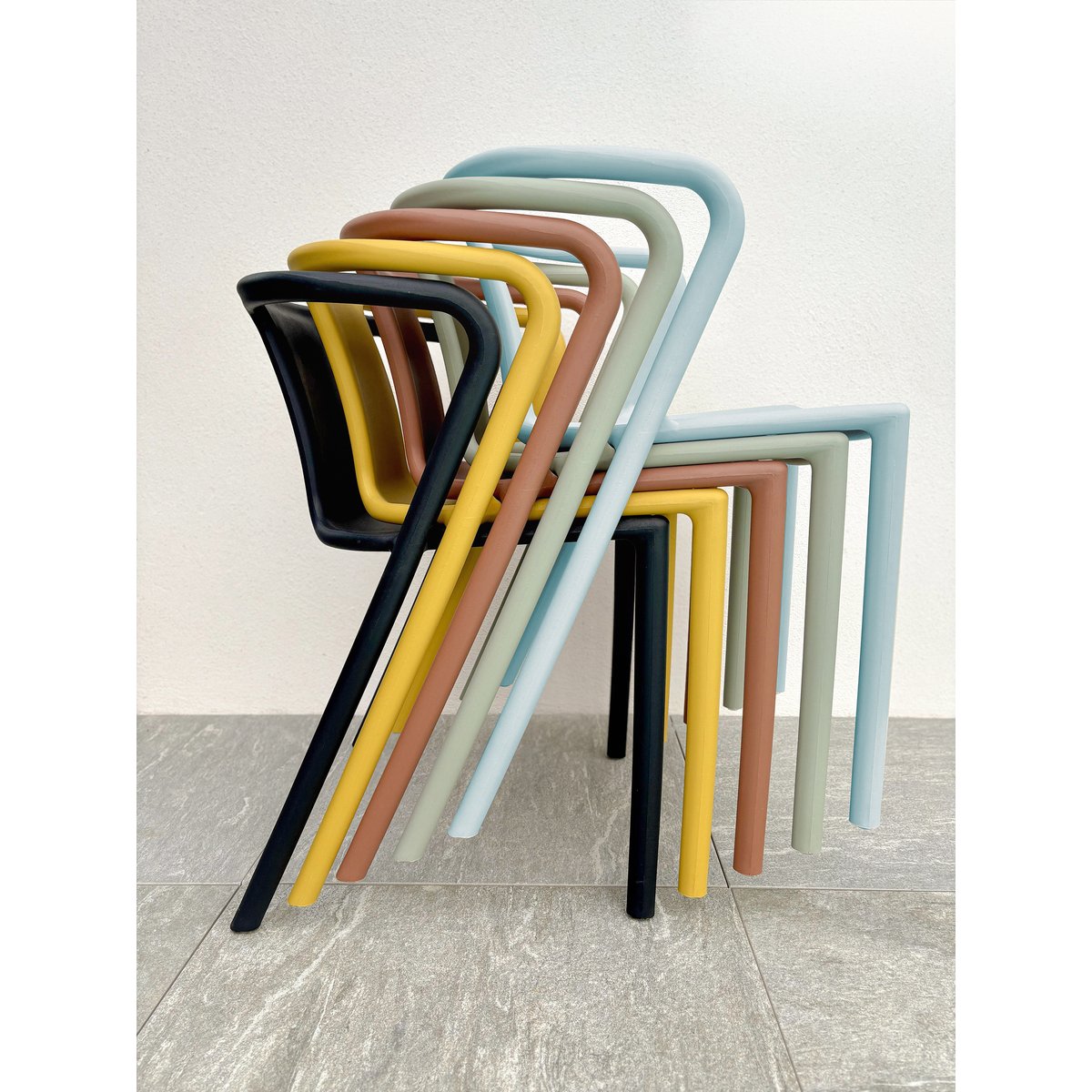 Fauteuil de jardin empilable en Polypropylène DIEGO bleu azur, CITY GARDEN