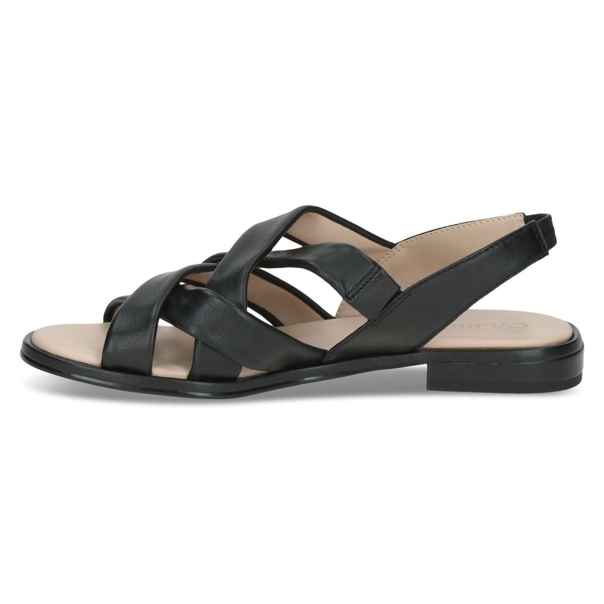 Sandale en cuir noir nappa, CAPRICE