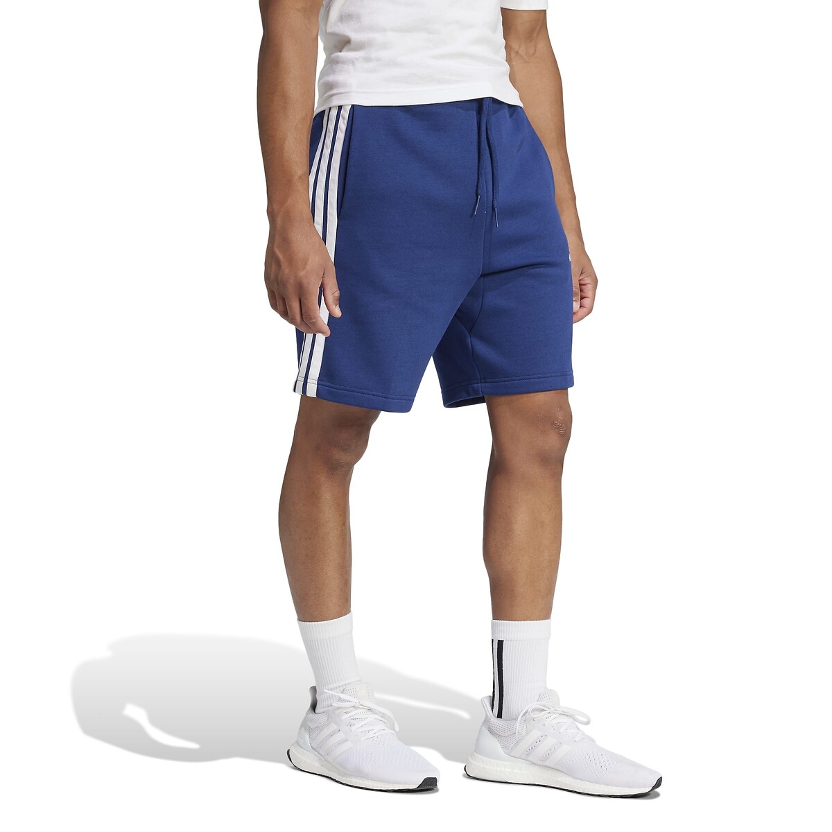 Short Essentiel 3 bandes en molleton bleu, ADIDAS SPORTSWEAR