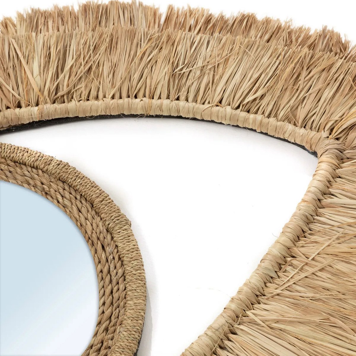Miroir en raphia RAFFIA beige, BAZAR BIZAR