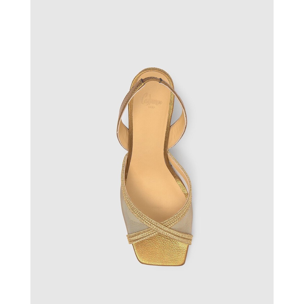 Sandalias de cuña Betty dorado, CASTANER