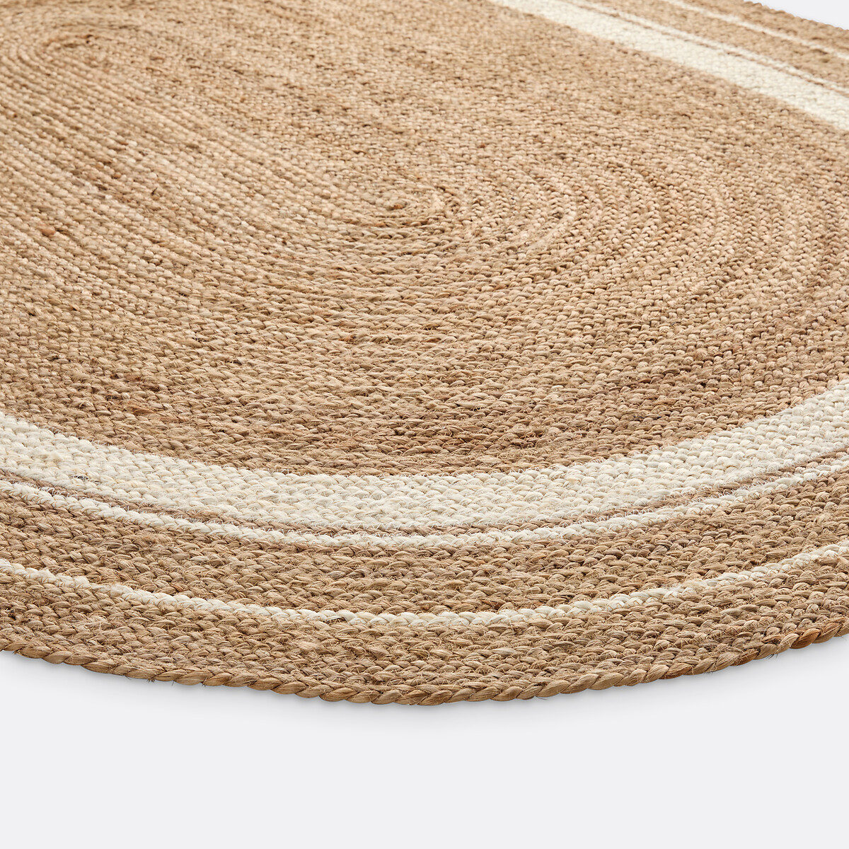 Tapis ovale en jute, Aftas naturel/blanc, LA REDOUTE INTERIEURS