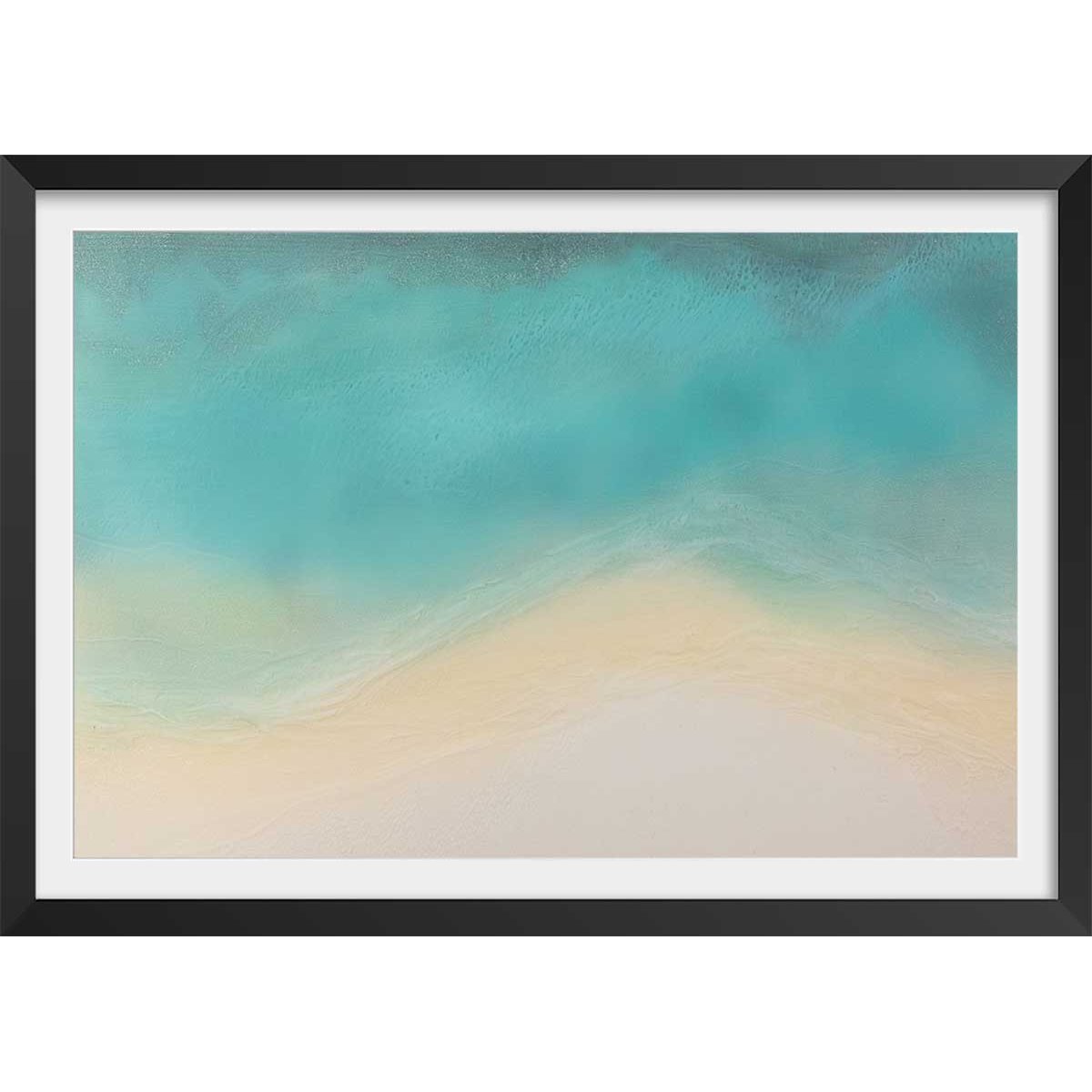 Poster abstrait seaside affiche + cadre en bois - noir, HEXOA