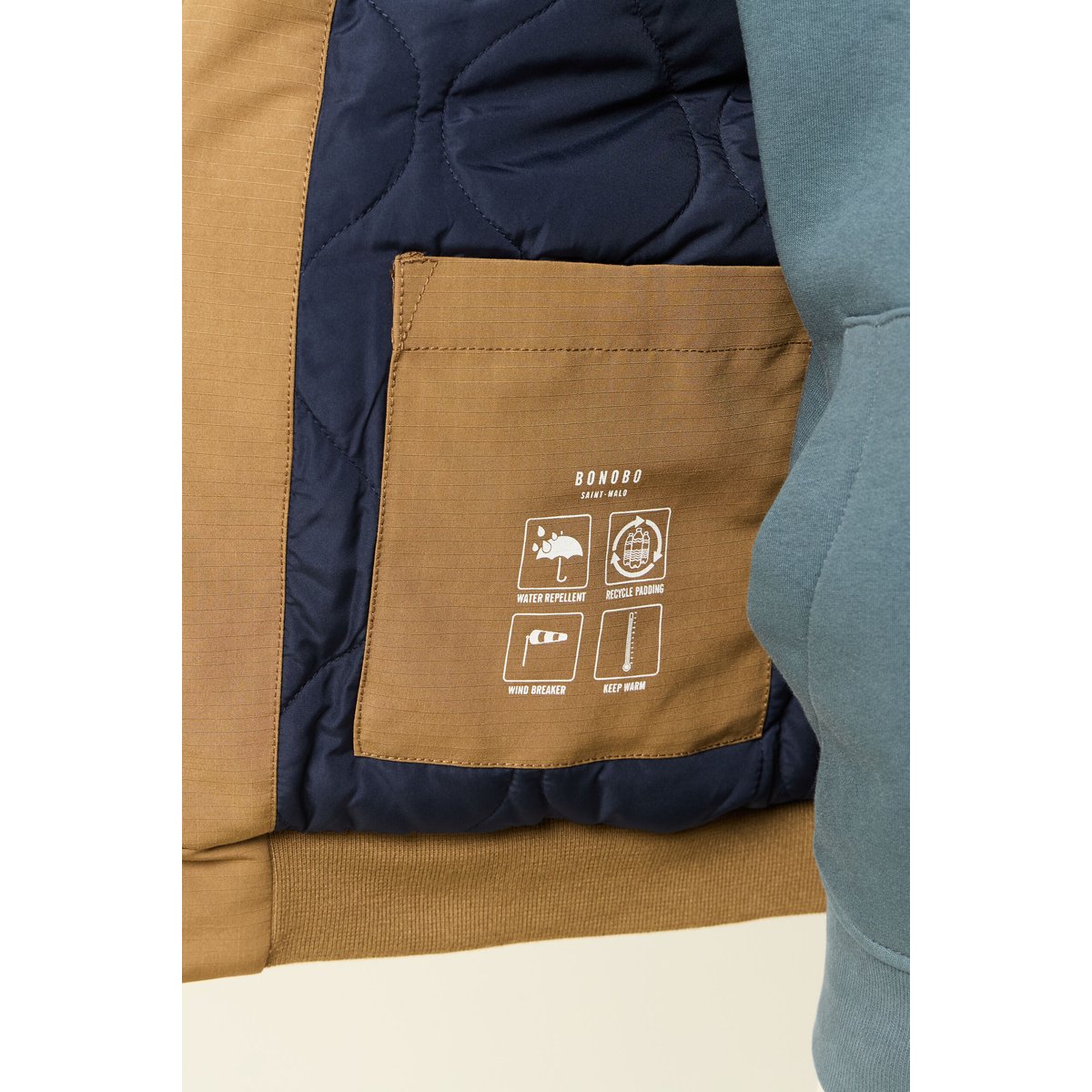 Parka courte à capuche beige, BONOBO