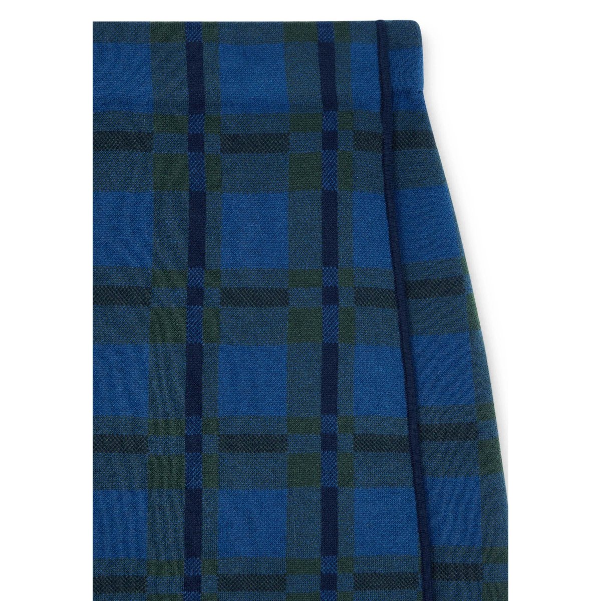 Jupe droite à carreaux en maille bleu, RODIER