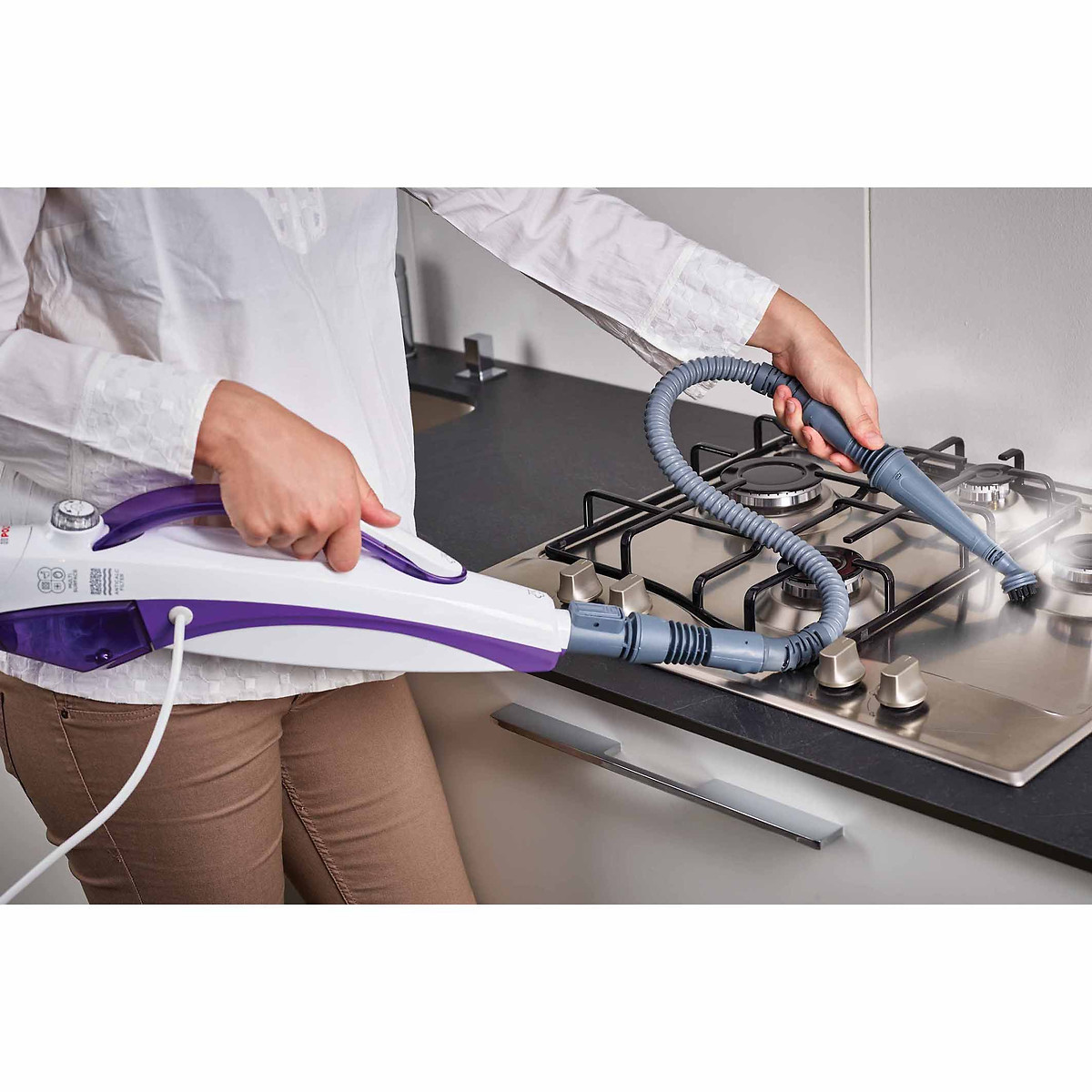 Balai vapeur à main Vaporetto SV440 Double blanc + violet, POLTI