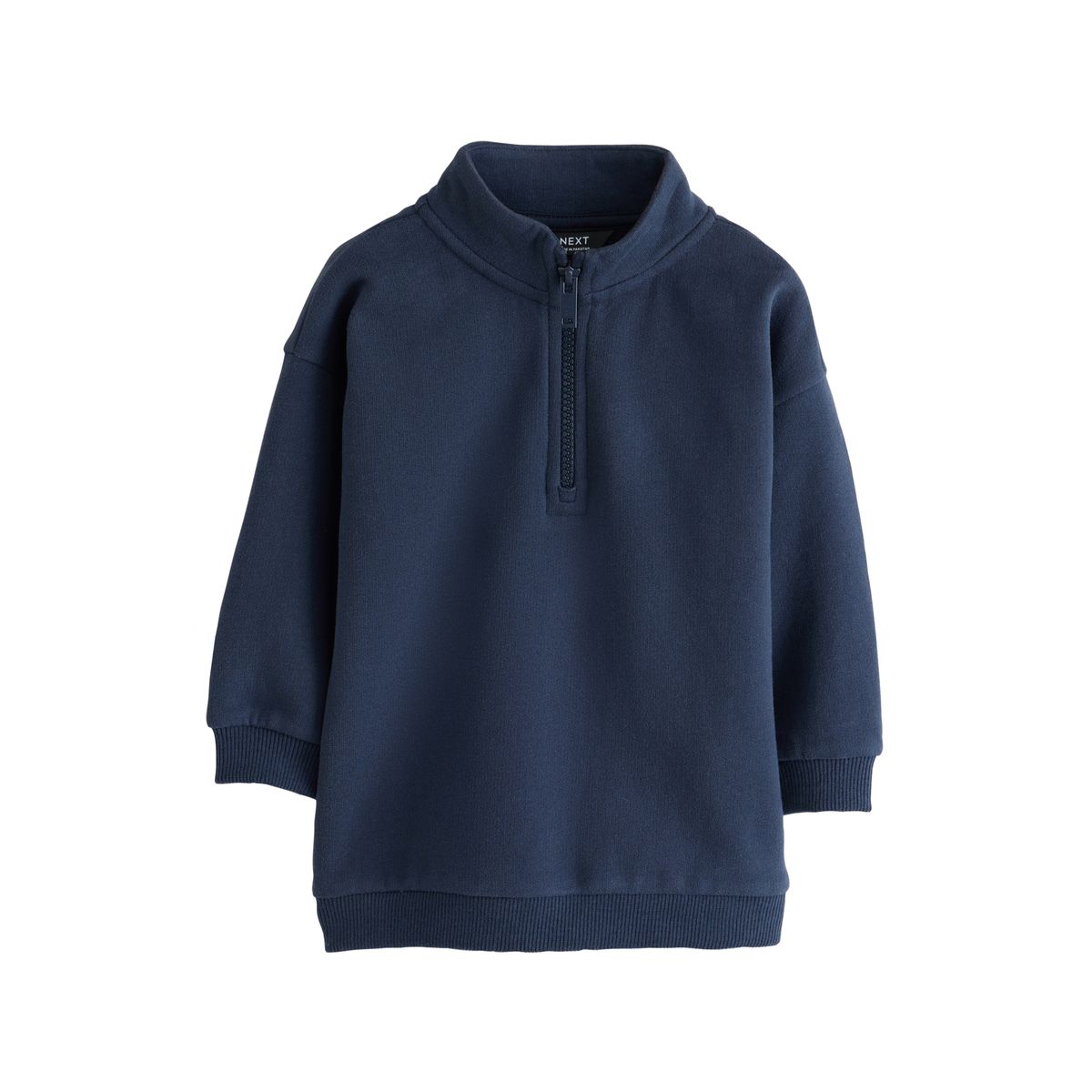 Sweat doux à col semi-zippé bleu marine, NEXT