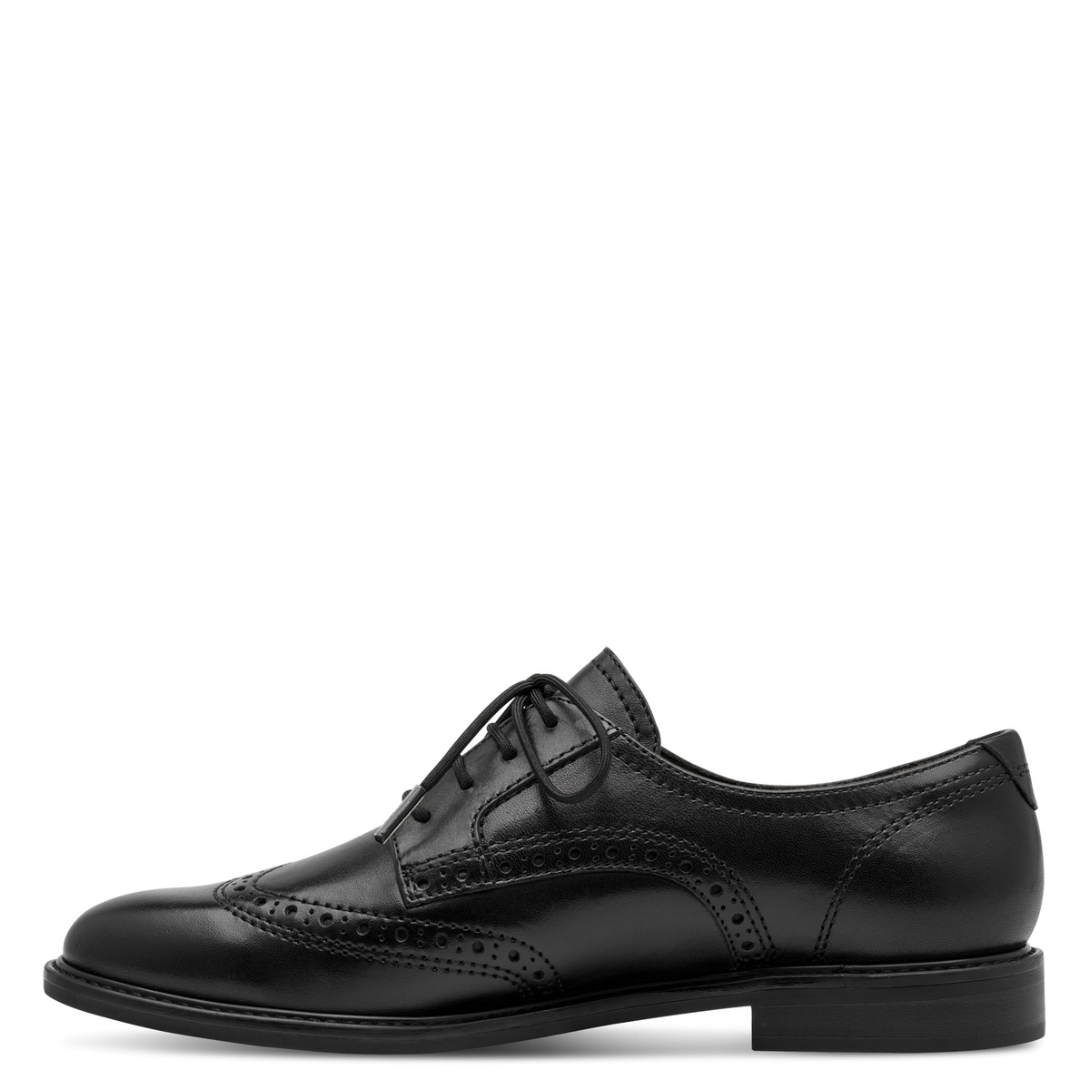 Derbie en cuir noir, TAMARIS