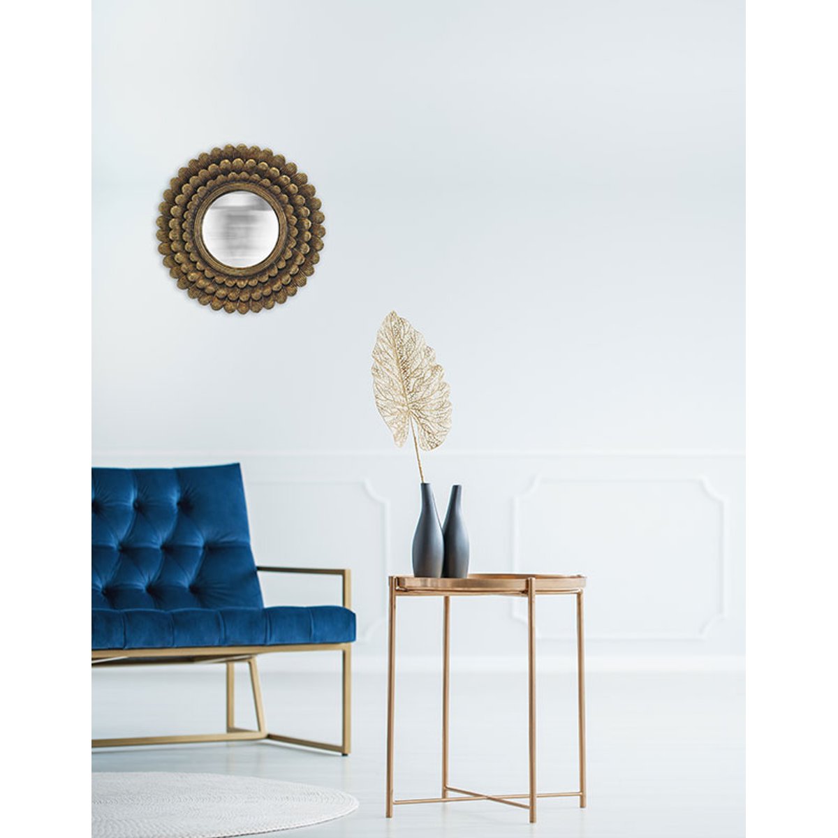 Miroir soleil convexe 28cm or, EMDE