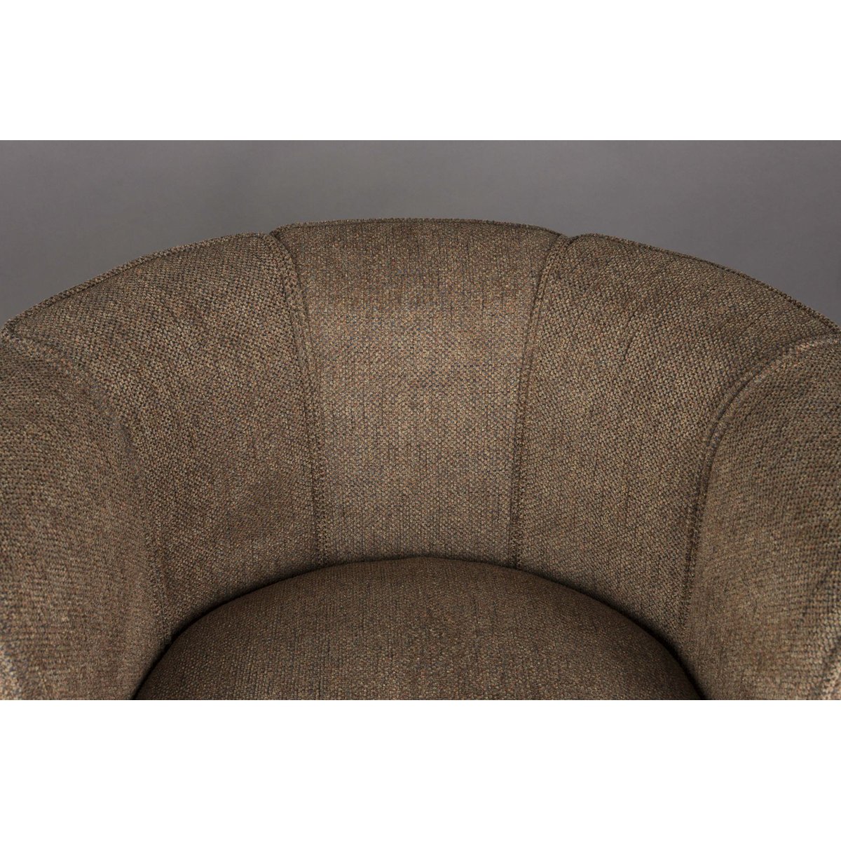 Fauteuil design pivotant en tissu, classique, FLOWER marron, DUTCHBONE