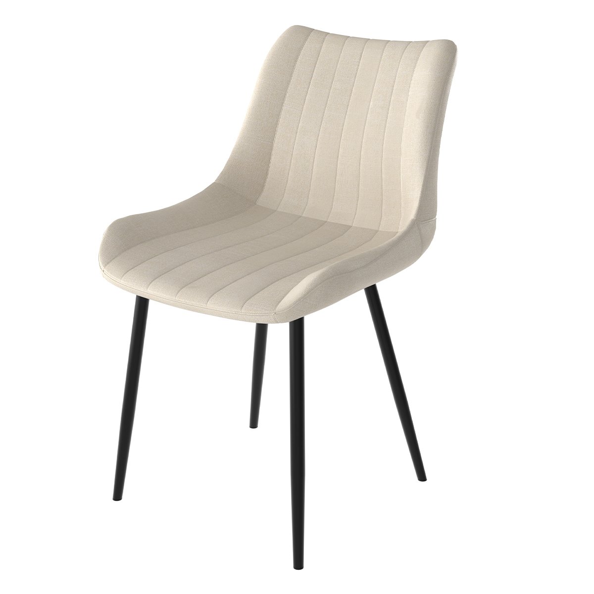 Lot de 2 chaises en tissu et métal - KILLI beige, MAISON PAVANE
