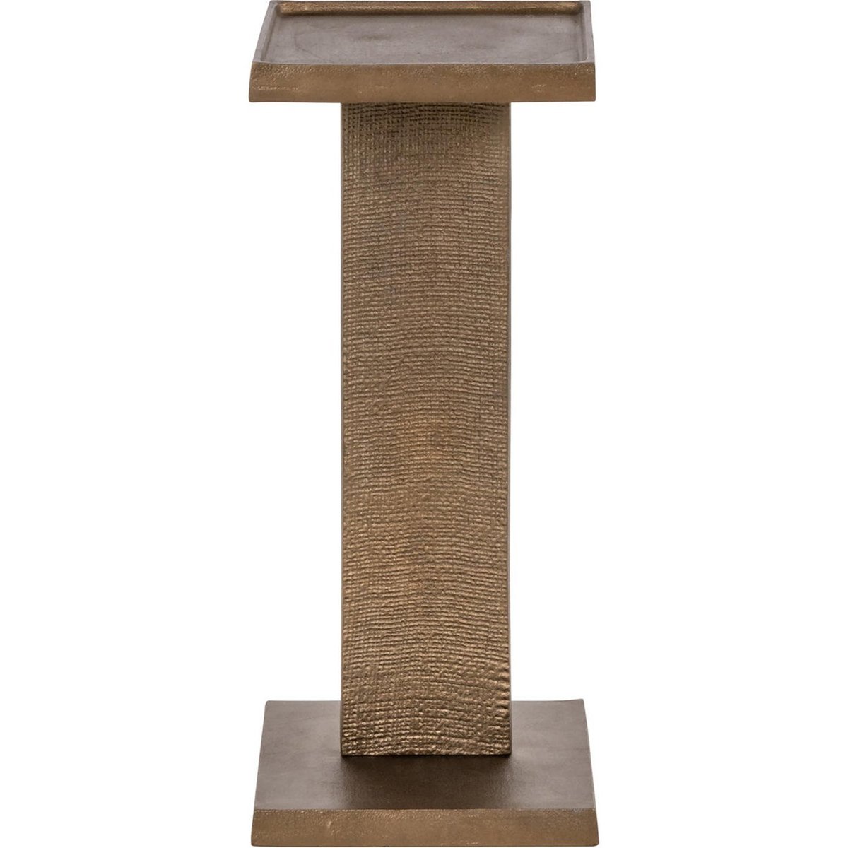 Table bout de canapé en aluminium laiton antique, RECOLLECTION