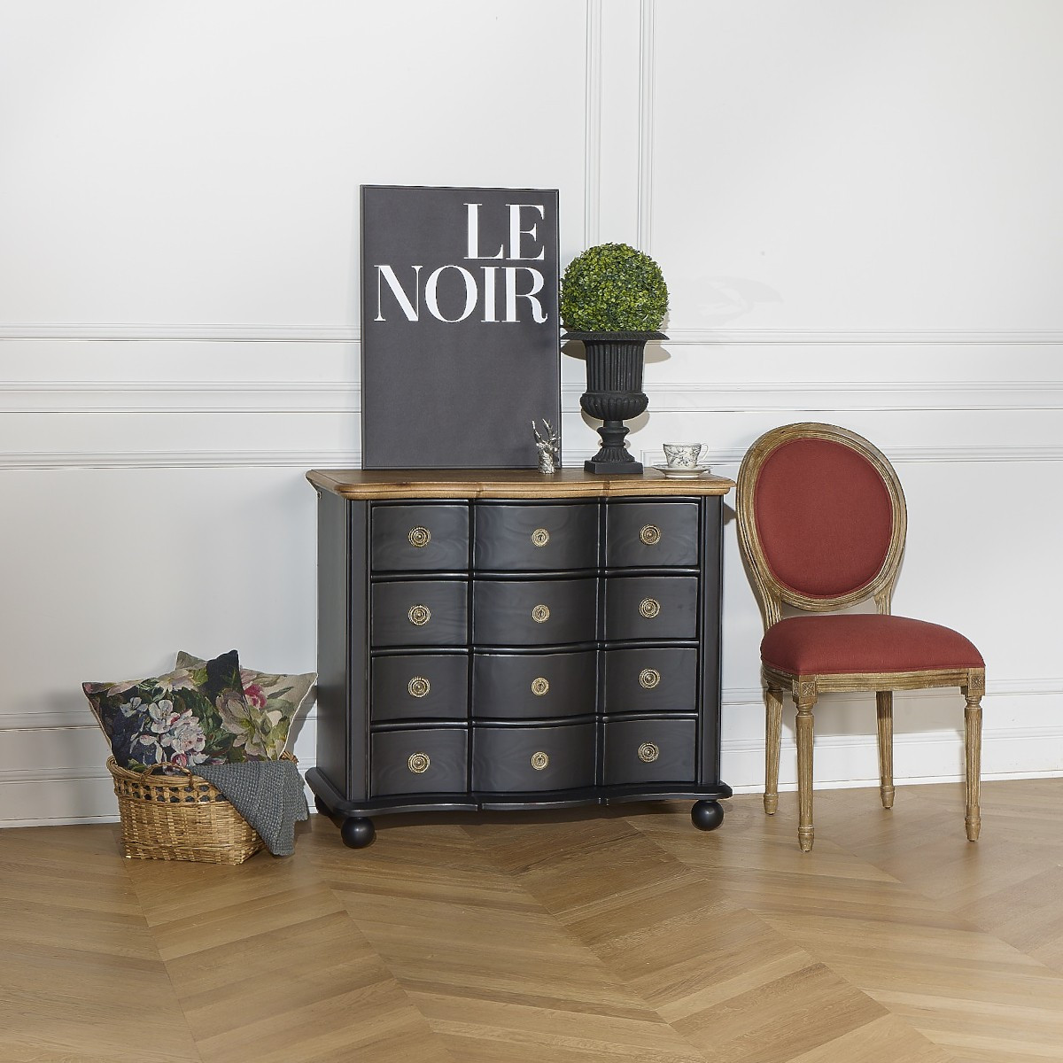 Commode 4 tiroirs DIANA noir, ROBIN DES BOIS