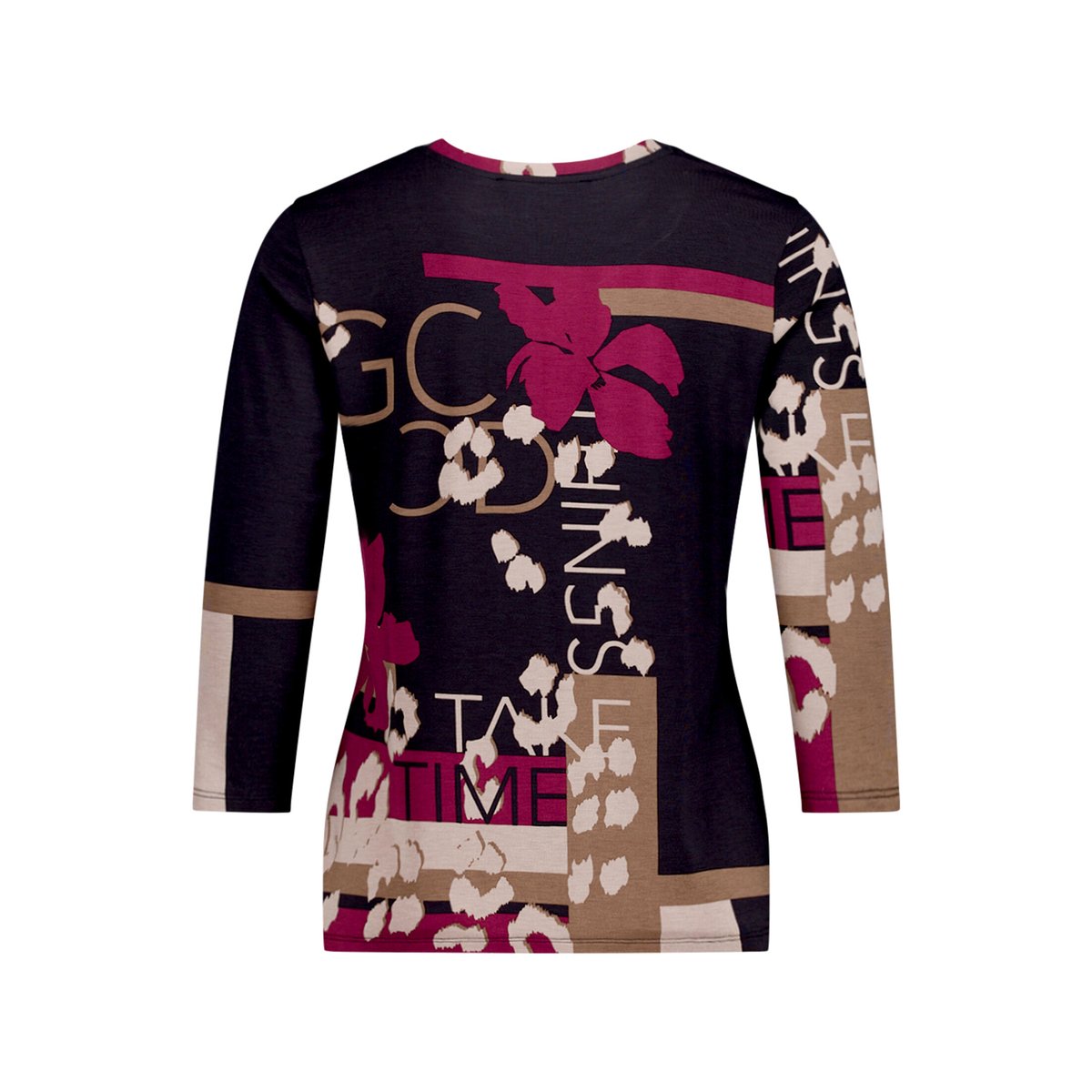 T-shirt basique à encolure ronde black/dark red, BETTY BARCLAY
