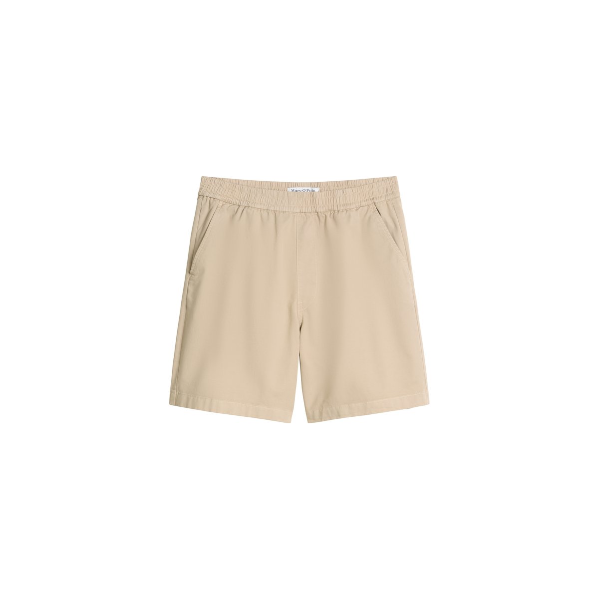 Short de jogging en sergé regular en sergé de coton bio élastique beige, MARC O’POLO DENIM