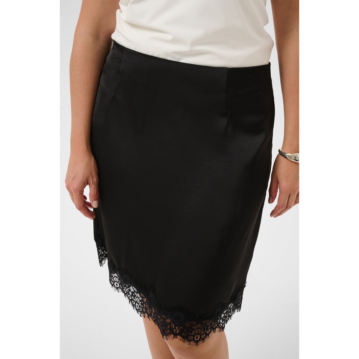 Jupe - tissage léger noir black deep cc, KAFFE CURVE